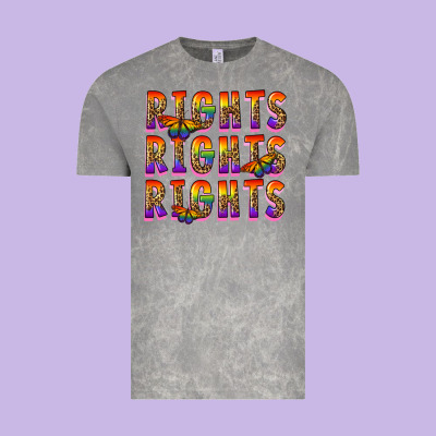Rights Rights Rights Pride Vintage Tee Designed By Fadigitalartstudio