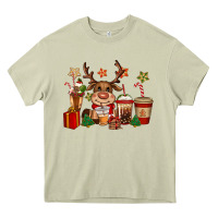 Mossy reindeer coffe cups christmas Heavy Core Tee - CowGirlArtShop