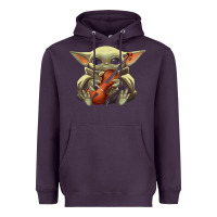 Plum baby yoda hug violin [tb] Heavyweight Hoodie - linhVisuals