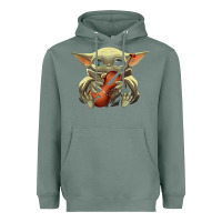 Sage baby yoda hug violin [tb] Heavyweight Hoodie - linhVisuals