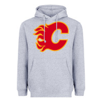 Heather Grey the-flames-calgary-sports Heavyweight Hoodie - linhVisuals