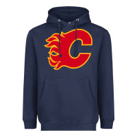 Navy the-flames-calgary-sports Heavyweight Hoodie - linhVisuals