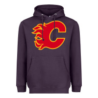 Plum the-flames-calgary-sports Heavyweight Hoodie - linhVisuals