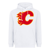 White the-flames-calgary-sports Heavyweight Hoodie - linhVisuals