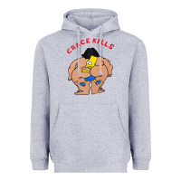 Heather Grey bart crack kills Heavyweight Hoodie - linhVisuals