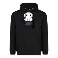 Black baymax in pocket Heavyweight Hoodie - linhVisuals