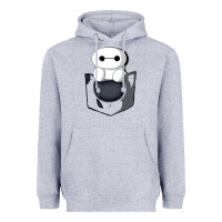 Heather Grey baymax in pocket Heavyweight Hoodie - linhVisuals