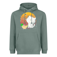 Sage cat t  shirt ramen noodles kawaii cat t  shirt Heavyweight Hoodie - linhVisuals