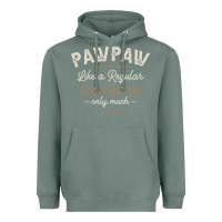 Sage Mens Pawpaw Like a Regular Grandpa Funny Fathers Day Heavyweight Hoodie - linhVisuals