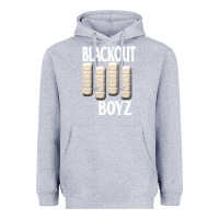 Heather Grey blackout boyz black Heavyweight Hoodie - linhVisuals