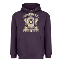 Plum cherokee native american and proud of t shirt Heavyweight Hoodie - linhVisuals