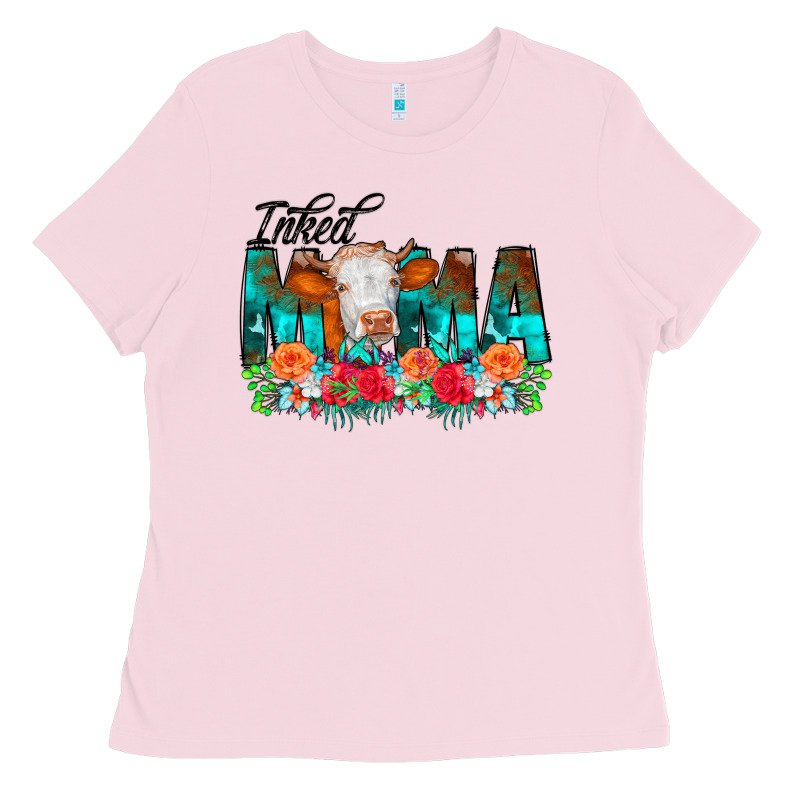 Inked Mama Flowers Cow Ladies Tee by CowCowDesign | Teevron