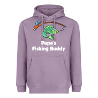 Lavender kids papa's fishing buddy grandson or granddaughter fish t shirt Heavyweight Hoodie - linhVisuals
