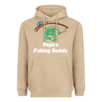 Mushroom kids papa's fishing buddy grandson or granddaughter fish t shirt Heavyweight Hoodie - linhVisuals