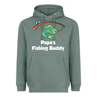 Sage kids papa's fishing buddy grandson or granddaughter fish t shirt Heavyweight Hoodie - linhVisuals