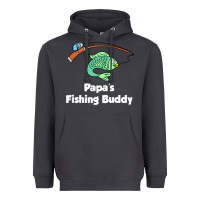 Smoke kids papa's fishing buddy grandson or granddaughter fish t shirt Heavyweight Hoodie - linhVisuals