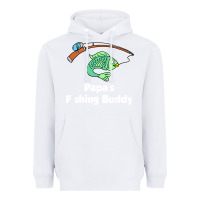 White kids papa's fishing buddy grandson or granddaughter fish t shirt Heavyweight Hoodie - linhVisuals