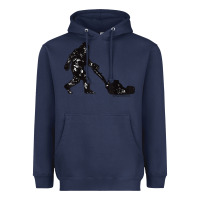 Navy mens mowing bigfoot   golf course superintendent maintenance turf t sh Heavyweight Hoodie - linhVisuals