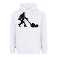 White mens mowing bigfoot   golf course superintendent maintenance turf t sh Heavyweight Hoodie - linhVisuals