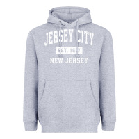 Heather Grey jersey city new jersey nj vintage established sports design pullover h Heavyweight Hoodie - linhVisuals