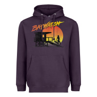Plum baywatch lifeguard sunset t shirt Heavyweight Hoodie - linhVisuals