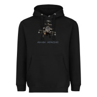 Black ah 64 apache longbow helicopter t shirt t shirt Heavyweight Hoodie - linhVisuals