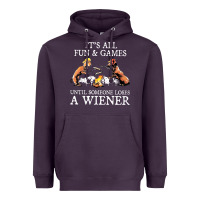 Plum it's all fun and games until someone loses a wiener shirt Heavyweight Hoodie - linhVisuals