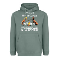 Sage it's all fun and games until someone loses a wiener shirt Heavyweight Hoodie - linhVisuals