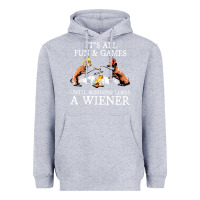 Heather Grey it's all fun and games until someone loses a wiener shirt Heavyweight Hoodie - linhVisuals