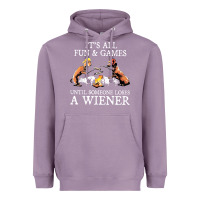 Lavender it's all fun and games until someone loses a wiener shirt Heavyweight Hoodie - linhVisuals