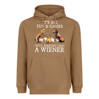 Toasted Coconut it's all fun and games until someone loses a wiener shirt Heavyweight Hoodie - linhVisuals