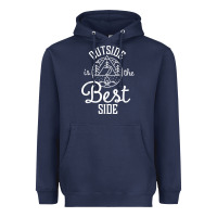 Navy outside is the best side for outdoor campers and hikers t shirt Heavyweight Hoodie - linhVisuals