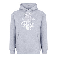 Heather Grey outside is the best side for outdoor campers and hikers t shirt Heavyweight Hoodie - linhVisuals