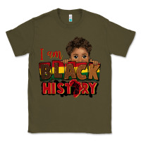 Army Green i am black history black boy peekaboo juneteenth Classic Tee - CowGirlArtShop