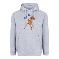 Heather Grey bambi Heavyweight Hoodie - linhVisuals