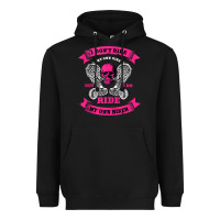 Black biker gear motorcycle gifts biker chick i ride my biker tank top Heavyweight Hoodie - linhVisuals