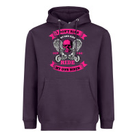 Plum biker gear motorcycle gifts biker chick i ride my biker tank top Heavyweight Hoodie - linhVisuals