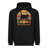 Black chonk cat scale meme retro oh lawd he comin' memes t shirt Heavyweight Hoodie - linhVisuals