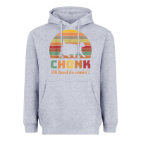 Heather Grey chonk cat scale meme retro oh lawd he comin' memes t shirt Heavyweight Hoodie - linhVisuals