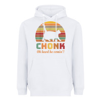 White chonk cat scale meme retro oh lawd he comin' memes t shirt Heavyweight Hoodie - linhVisuals