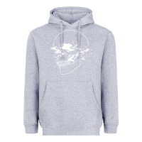 Heather Grey creepy cool egirl eboy pastel goth vaporwave glitch skull sweatshirt Heavyweight Hoodie - linhVisuals
