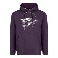 Plum creepy cool egirl eboy pastel goth vaporwave glitch skull sweatshirt Heavyweight Hoodie - linhVisuals