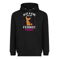 Black fennec fox just a girl who loves fennec foxes t shirt Heavyweight Hoodie - linhVisuals