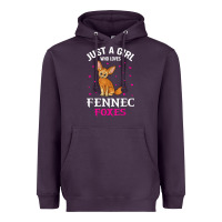 Plum fennec fox just a girl who loves fennec foxes t shirt Heavyweight Hoodie - linhVisuals