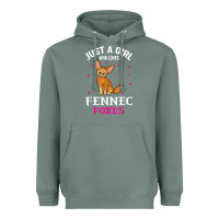 Sage fennec fox just a girl who loves fennec foxes t shirt Heavyweight Hoodie - linhVisuals