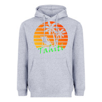 Heather Grey outdoor t  shirt tahiti retro vintage sunset t  shirt Heavyweight Hoodie - linhVisuals