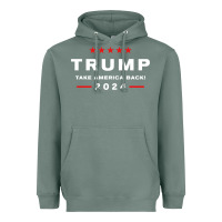 Sage donald trump 2024 take america back election   the return sweatshirt Heavyweight Hoodie - linhVisuals