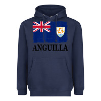 Navy flag of anguilla   anguilla banner t shirt Heavyweight Hoodie - linhVisuals