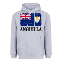 Heather Grey flag of anguilla   anguilla banner t shirt Heavyweight Hoodie - linhVisuals