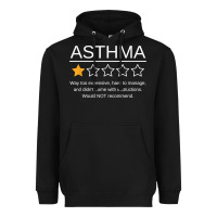 Black funny asthma awareness one star rating inhaler wheezy breath t shirt Heavyweight Hoodie - linhVisuals